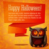 Insegna di Halloween o cartolina d'auguri sveglia felice sopra illustrazione vettoriale Insegna di Halloween o cartolina d'auguri sveglia felice sopra illustrazione vettoriale
