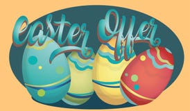 Insegna di pubblicità di offerta di Pasqua con le uova Immagini Stock Libere da Diritti Insegna di pubblicità di offerta di Pasqua con le uova Immagini Stock Libere da Diritti