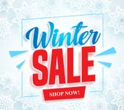 Insegna di vettore di vendita di inverno con il testo rosso di vendita 3d e struttura nel fondo bianco della neve royalty illustrazione gratis Insegna di vettore di vendita di inverno con il testo rosso di vendita 3d e struttura nel fondo bianco della neve royalty illustrazione gratis