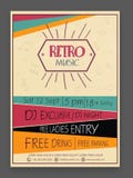 Inseto retro ou molde da celebração do partido da música ilustração do vetor Inseto retro ou molde da celebração do partido da música ilustração do vetor