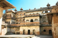 Inside The Walls Of Raj Mahal In Orchha, India Royalty Free Stock Photo