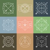Insieme degli emblemi e dei distintivi dei pantaloni a vita bassa illustrazione vettoriale Insieme degli emblemi e dei distintivi dei pantaloni a vita bassa illustrazione vettoriale