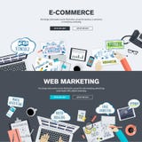 Insieme dei concetti piani dell'illustrazione di progettazione per l'introduzione sul mercato di web e di commercio elettronico illustrazione di stock Insieme dei concetti piani dell'illustrazione di progettazione per l'introduzione sul mercato di web e di commercio elettronico illustrazione di stock