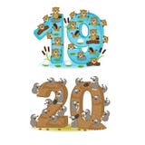 Insieme dei numeri con il numero degli animali da 19 a 20 Immagini Stock Libere da Diritti Insieme dei numeri con il numero degli animali da 19 a 20 Immagini Stock Libere da Diritti