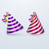 Insieme del cappello di compleanno Insieme del cappello del partito isolato su un bianco Decorazione di divertimento di vettore C Fotografia Stock Insieme del cappello di compleanno Insieme del cappello del partito isolato su un bianco Decorazione di divertimento di vettore C Fotografia Stock