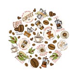 Insieme del logos del caffè elementi d'annata moderni per il menu del negozio Illustrazione di vettore raccolta della decorazione Immagini Stock Insieme del logos del caffè elementi d'annata moderni per il menu del negozio Illustrazione di vettore raccolta della decorazione Immagini Stock