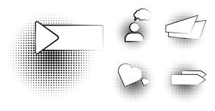 Insieme del modello in bianco nello stile di Pop art Semitono comico Dot Background del fumetto del testo di vettore Nuvola vuota illustrazione di stock Insieme del modello in bianco nello stile di Pop art Semitono comico Dot Background del fumetto del testo di vettore Nuvola vuota illustrazione di stock