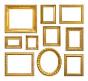 Insieme del telaio dorato dell'annata immagine stock Insieme del telaio dorato dell'annata immagine stock