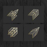 Insieme delle forme monocromatiche geometriche minime Icone d'avanguardia insieme di simboli e logotypes dei pantaloni a vita bas Fotografie Stock Libere da Diritti Insieme delle forme monocromatiche geometriche minime Icone d'avanguardia insieme di simboli e logotypes dei pantaloni a vita bas Fotografie Stock Libere da Diritti