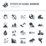 Insieme delle icone di riscaldamento globale Disastri naturali causati da mutamento climatico royalty illustrazione gratis Insieme delle icone di riscaldamento globale Disastri naturali causati da mutamento climatico royalty illustrazione gratis