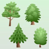 Insieme delle illustrazioni degli alberi illustrazione di stock Insieme delle illustrazioni degli alberi illustrazione di stock