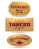 Insieme di legno dell'insegna illustrazione di stock Insieme di legno dell'insegna illustrazione di stock
