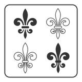 Insieme di simboli di Fleur de Lis illustrazione di stock Insieme di simboli di Fleur de Lis illustrazione di stock