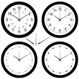 Insieme di vettore dell'orologio di parete illustrazione vettoriale Insieme di vettore dell'orologio di parete illustrazione vettoriale