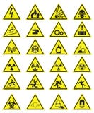 Insieme di vettore delle icone d'avvertimento gialle del triangolo royalty illustrazione gratis Insieme di vettore delle icone d'avvertimento gialle del triangolo royalty illustrazione gratis