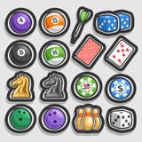 Insieme di vettore di gioco e di attrezzatura di gioco Immagini Stock Libere da Diritti Insieme di vettore di gioco e di attrezzatura di gioco Immagini Stock Libere da Diritti