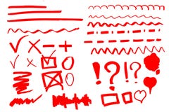 Insieme disegnato a mano dell'evidenziatore royalty illustrazione gratis Insieme disegnato a mano dell'evidenziatore royalty illustrazione gratis