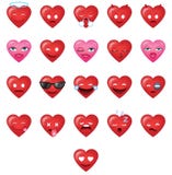 Insieme fresco 1 degli emoticon di forme del cuore illustrazione vettoriale Insieme fresco 1 degli emoticon di forme del cuore illustrazione vettoriale