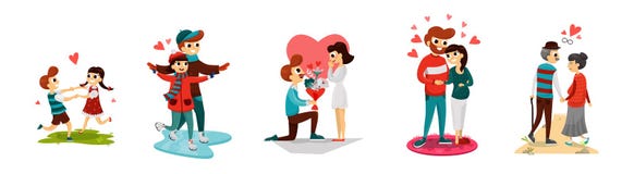 Insieme piano di amore della gente illustrazione di stock Insieme piano di amore della gente illustrazione di stock