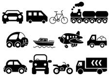 Insieme solido del trasporto delle icone illustrazione di stock Insieme solido del trasporto delle icone illustrazione di stock
