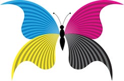 Insignia de la mariposa stock de ilustración Insignia de la mariposa stock de ilustración