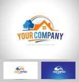 Insignia de las propiedades inmobiliarias stock de ilustración Insignia de las propiedades inmobiliarias stock de ilustración