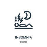insomnia icon vector from disease collection. Thin line insomnia outline icon vector illustration. Linear symbol for use on web stock illustration insomnia icon vector from disease collection. Thin line insomnia outline icon vector illustration. Linear symbol for use on web stock illustration