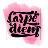 Inspirational met de hand geschreven borstel die carpe van letters voorzien royalty-vrije illustratie Inspirational met de hand geschreven borstel die carpe van letters voorzien royalty-vrije illustratie