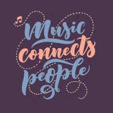 Inspirational quote about music. Hand drawn vintage illustration with lettering. Phrase for print on t-shirts and bags royalty free illustration Inspirational quote about music. Hand drawn vintage illustration with lettering. Phrase for print on t-shirts and bags royalty free illustration
