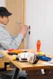 Installing A Light Switch. Royalty Free Stock Photo Installing A Light Switch. Royalty Free Stock Photo