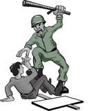 Instantie misbruikmilitair die de mens raken vector illustratie Instantie misbruikmilitair die de mens raken vector illustratie