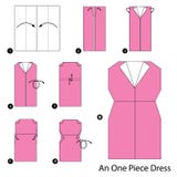 Instrucciones paso a paso cómo hacer papiroflexia un vestido de una pieza Imagen de archivo Instrucciones paso a paso cómo hacer papiroflexia un vestido de una pieza Imagen de archivo