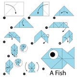 Instructions étape-par-étape comment faire à origami un poisson illustration stock Instructions étape-par-étape comment faire à origami un poisson illustration stock