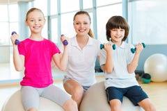Instructor with kids. royalty free stock photography Instructor with kids. royalty free stock photography