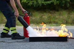 Instructor Showing Fire Extinguisher Stock Photos Instructor Showing Fire Extinguisher Stock Photos