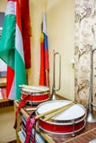 Instrumenty muzyczni pioniery w sowieci - zjednoczenie obrazy stock Instrumenty muzyczni pioniery w sowieci - zjednoczenie obrazy stock