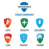 Insurance Concept Logo Template Set Stock Image Insurance Concept Logo Template Set Stock Image