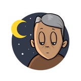 Insônia, sleeplessness Ancião acima na noite Ícone do projeto dos desenhos animados Ilustração lisa do vetor Isolado no branco ilustração do vetor Insônia, sleeplessness Ancião acima na noite Ícone do projeto dos desenhos animados Ilustração lisa do vetor Isolado no branco ilustração do vetor