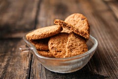 Integral cookies with cereal, dried fruit and chocolate royalty free stock photo Integral cookies with cereal, dried fruit and chocolate royalty free stock photo
