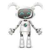 Intelligence artificielle de fille de caractère androïde femelle mignon moderne de robot d'isolement sur la conception réaliste b illustration de vecteur Intelligence artificielle de fille de caractère androïde femelle mignon moderne de robot d'isolement sur la conception réaliste b illustration de vecteur