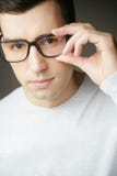Intelligent student. Best manager. barbershop and hairdresser salon. Man in glasses with stylish hair. Businessman in stock photo Intelligent student. Best manager. barbershop and hairdresser salon. Man in glasses with stylish hair. Businessman in stock photo