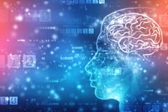 Intelligenza artificiale astratta Brain Concept creativo, fondo di web di tecnologia fotografia stock Intelligenza artificiale astratta Brain Concept creativo, fondo di web di tecnologia fotografia stock
