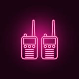 Intercom police radio icon. Elements of artifical in neon style icons. Simple icon for websites, web design, mobile app, info royalty free illustration Intercom police radio icon. Elements of artifical in neon style icons. Simple icon for websites, web design, mobile app, info royalty free illustration