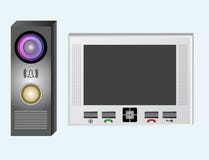 Intercom. Video intercom. The monitor and the outdoor panel with a video camera. royalty free illustration Intercom. Video intercom. The monitor and the outdoor panel with a video camera. royalty free illustration