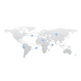 Intercontinental flight routes map