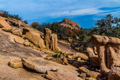 Interesting Boulders Of Enchanted Rock, Texas. Stock Photo