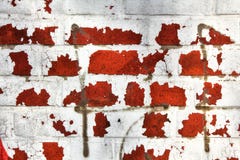 Interesting structure of a red stone wall with paint residues for abstract backgrounds. stock photography Interesting structure of a red stone wall with paint residues for abstract backgrounds. stock photography