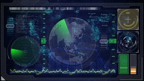 Interfaccia utente grafica virtuale blu futuristica di tocco HUD mappa digitale della terra illustrazione di stock Interfaccia utente grafica virtuale blu futuristica di tocco HUD mappa digitale della terra illustrazione di stock