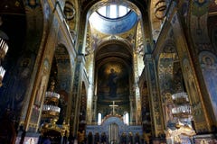 The interior decoration of St. Vladimir`s Cathedral in Kiev. royalty free stock photos The interior decoration of St. Vladimir`s Cathedral in Kiev. royalty free stock photos