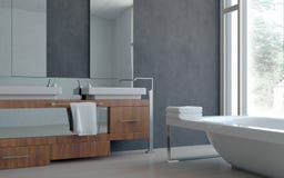 interior design domestico moderno del bagno 3D fotografia stock interior design domestico moderno del bagno 3D fotografia stock